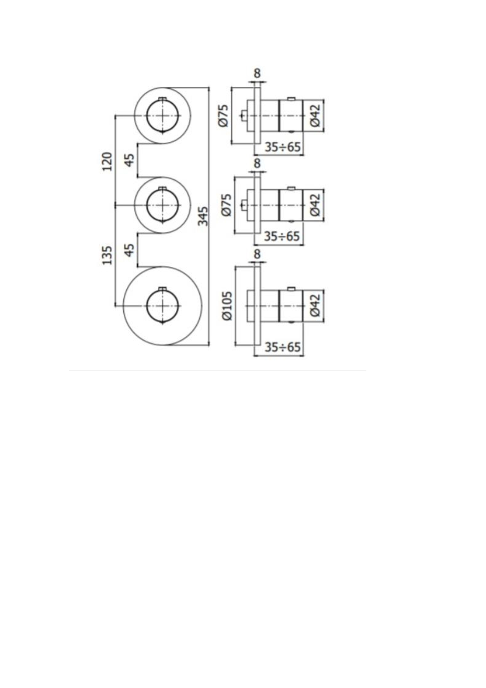 Смеситель для душа Paffoni Modular Box MDE018CR термостат (внешняя часть)